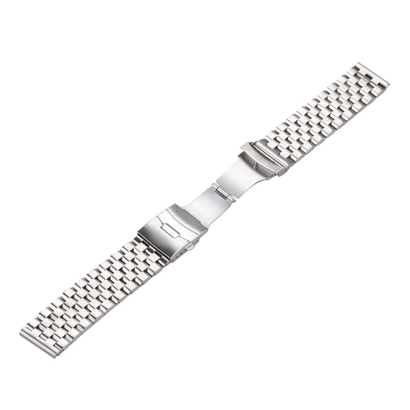 Silver 20mm Width Watch Band Strap Bracelet Link Solid Watchband Replacement ss gallery