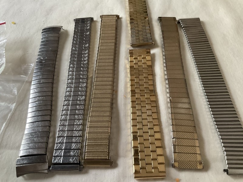 Speidel & Other Vintage Mens Metal Watch Bands Lot NewOldStock Parts/Repair