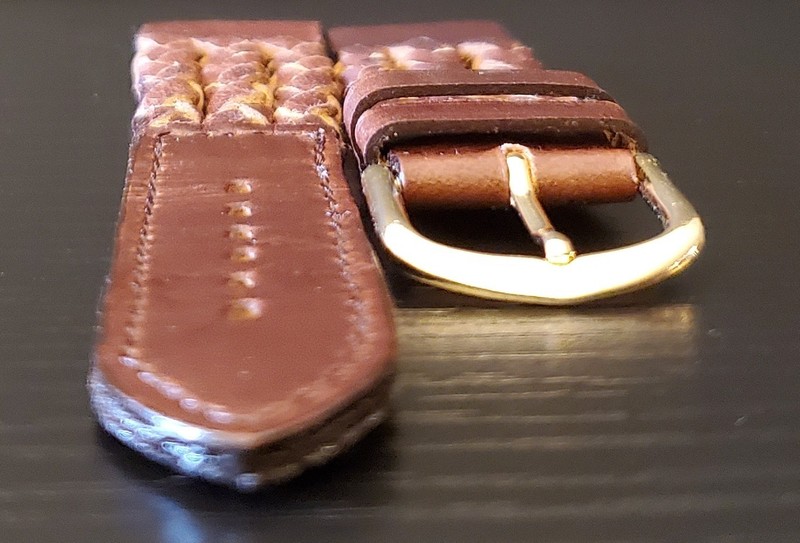 Vintage NOS 1970s 18.4mm Brown Triple Braid Genuine Leather Watch Band gallery