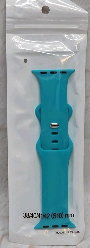 Silicone BLUE GREEN Band Fits Apple Watch Sizes 38mm, 39mm, 41mm, 42mm S/M