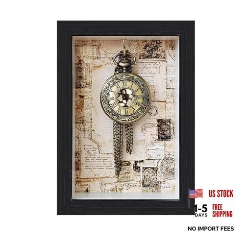 Wood Pocket Watch Display Case – Wood Box – Wall Cabinet Shadow