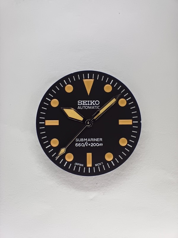 New Replacement Seiko Sub Military Dial + Arrow Hands SKX007 / SKX031 NH35 7S26