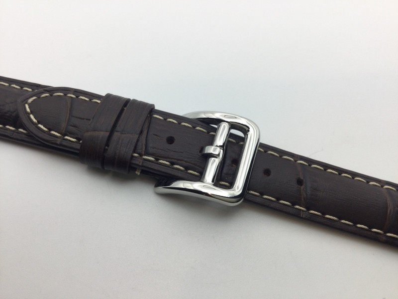 PREMIUM QUALITY 14MM TANG BUCKLE FOR HERMES APPLE WATCH BAND SILVER gallery