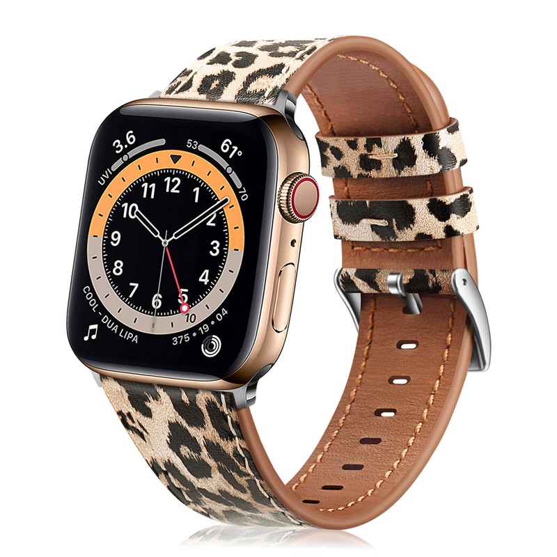 For Apple Watch Series 8 7 6 SE 5 4 3 2 1 45mm 44mm 38mm Genuine Leather Band
