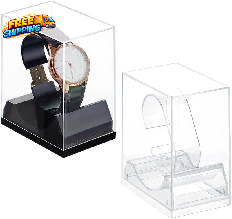 2 Colors Watch Display Stand Boxes Single Watch Holder Acrylic Bracelet Display