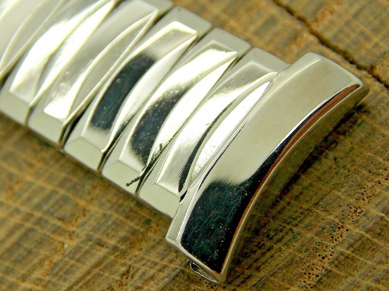 NOS Vintage Gemex USA Unused Watch Band Stainless 19mm Expansion Bracelet Short