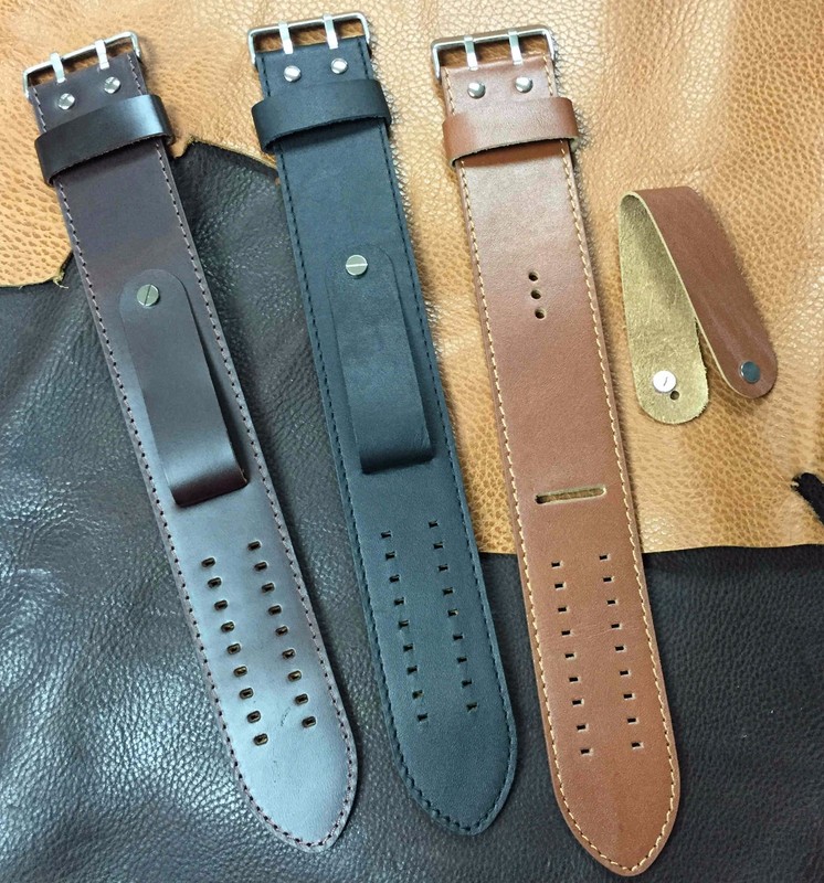 Size 16/18/20/22mm Extra Long Leather Wristband Cuff Watch Strap/Band #064 gallery