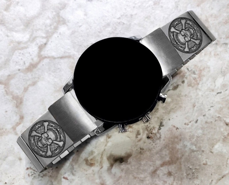 Skull Bones Engraved Band Strap for Garmin Instinct 3 50mm and Instinct 2X -SC3 gallery