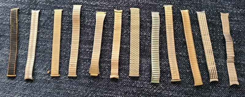 12 vintage mens expansion watch bands Spiedel, Forstner, JB Champion, Kriesler