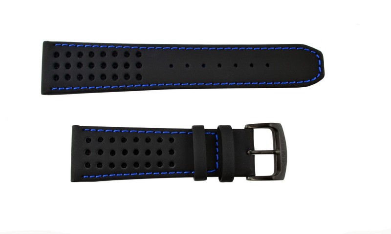 Citizen Eco-Drive CA0467-03E 23mm Black Leather Watch Band w/ Blue Stitching