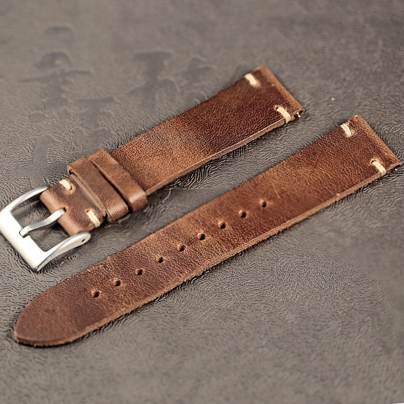 Horween Leather Watch Bands for Men 18 19 20 21 22mm Quick Release Strap gallery