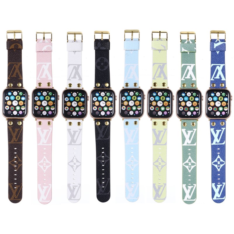 For Apple Watch Series 9/8/7/6/5/4 45mm 41mm 44mm 40mm SE Luxury Leather Strap