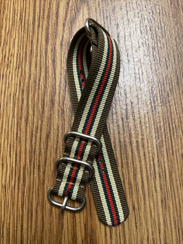 20mm One-piece Nylon Watch Strap With Stripes As Shown gallery