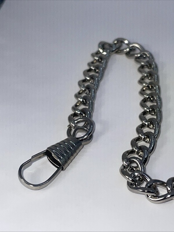 2x Contemporary Pocket Watch Chains Silver Toned / Coloured Steel? 37cm gallery