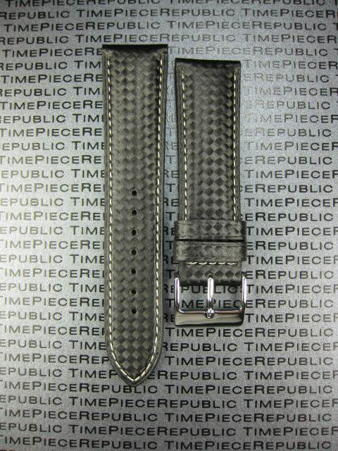 New 20 mm Leather Strap o Black Carbon Fiber Watch Band for OMEGA Seamaster gallery