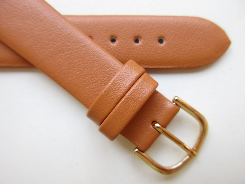 Tawny brown “AppleSkin” VEGAN unstitched 18 MM upcycled watch band strap G
