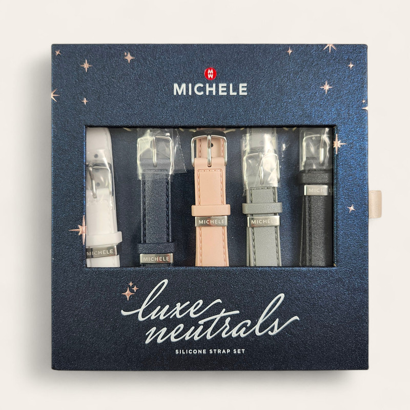 NEW Michele Pearlized Silicone 16mm Interchangeable Watch Band Set MS16S01SET