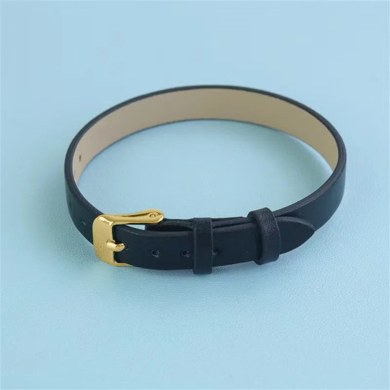 Stylish Vintage One-Piece Wristband 6 8mm 10mm Ultra Thin PU Leather Watch Strap
