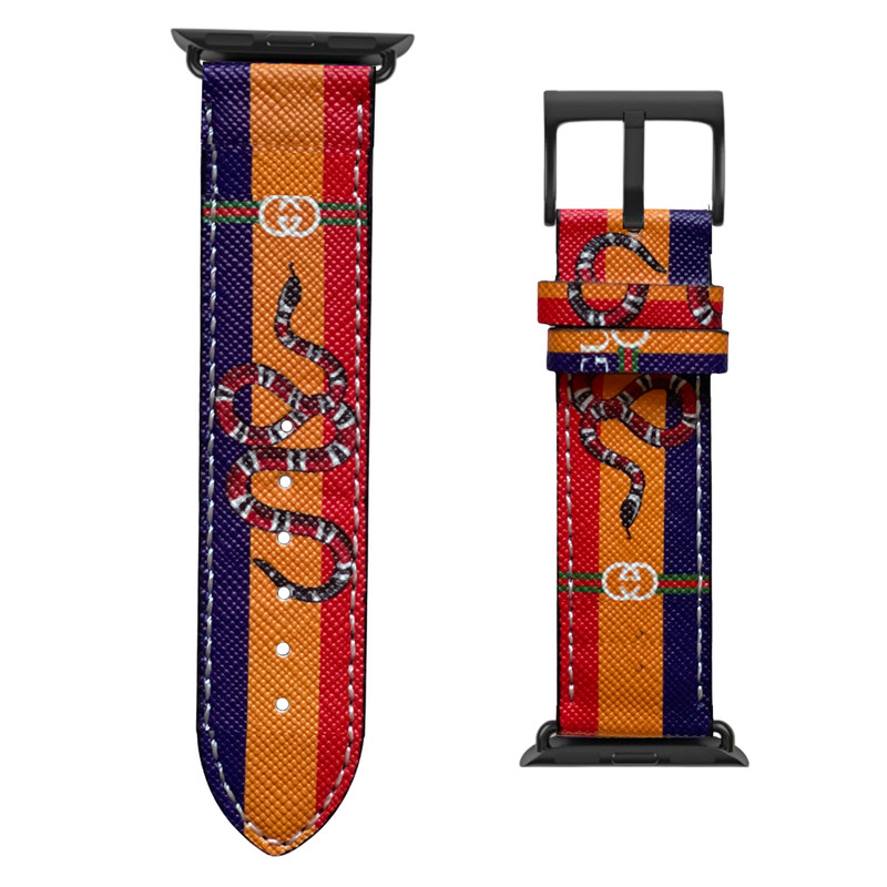 DESIGNER Apple watch band strap series 1 2 3 4 5 6 7 8 9 SE ULTRA 1 2 G G RED BL gallery