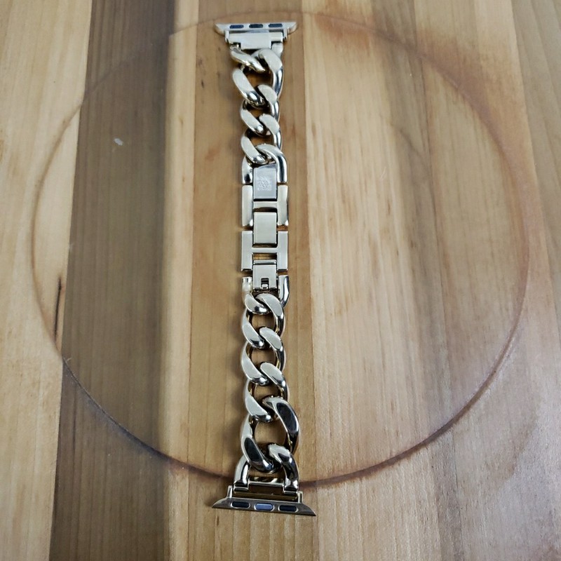 Anne Klein Women’s Gold Curb Chain Apple Bracelet Watchband Fits 40mm 6.25 In