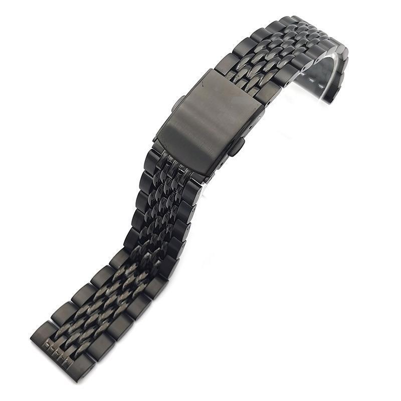 Solid Stainless Steel Watch Band Watch Straps Beads of Rice Bracelet 20 22mm gallery