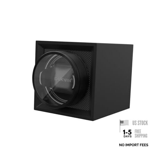 Single Watch Winder with Dual Power Supply, Supper Quiet Motor and E-Black