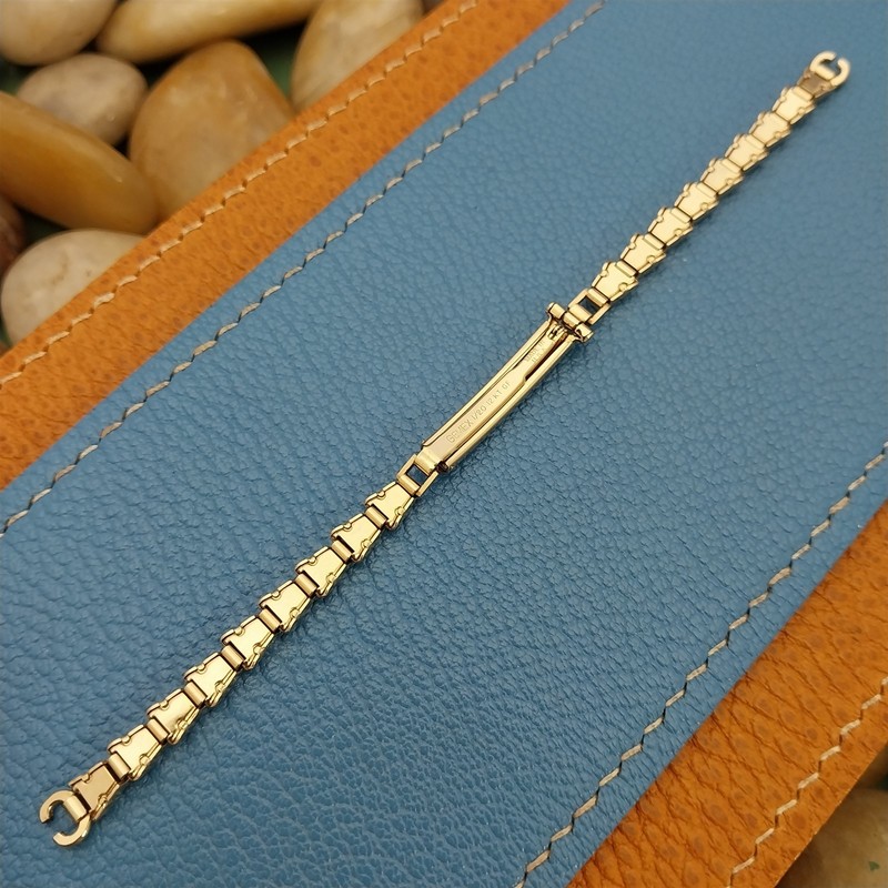 Gemex 12k Yellow Gold-Filled Ladies Cocktail NOS 1950s Vintage Watch Band gallery