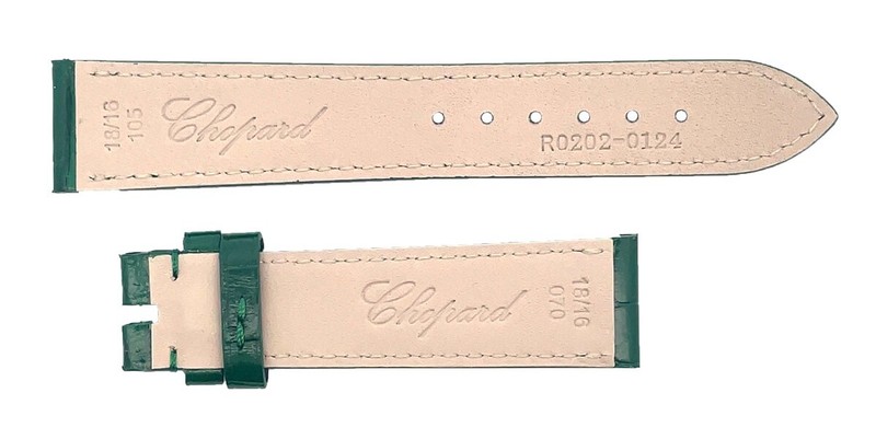 Chopard 18mm x 16mm Shiny Green Women's Alligator Watch Band 105/70 gallery