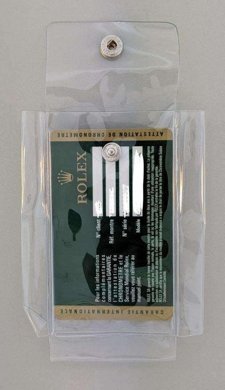 FOR ROLEX WATCH CLEAR PLASTIC STORAGE POUCH NEW STYLE GREEN BUTTON, LOT OF 10