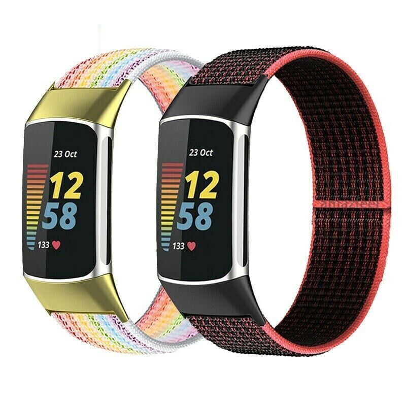 Watch Strap Wristband Replacement for Fitbit Charge 5&Charge 6 Nylon Fabric Band