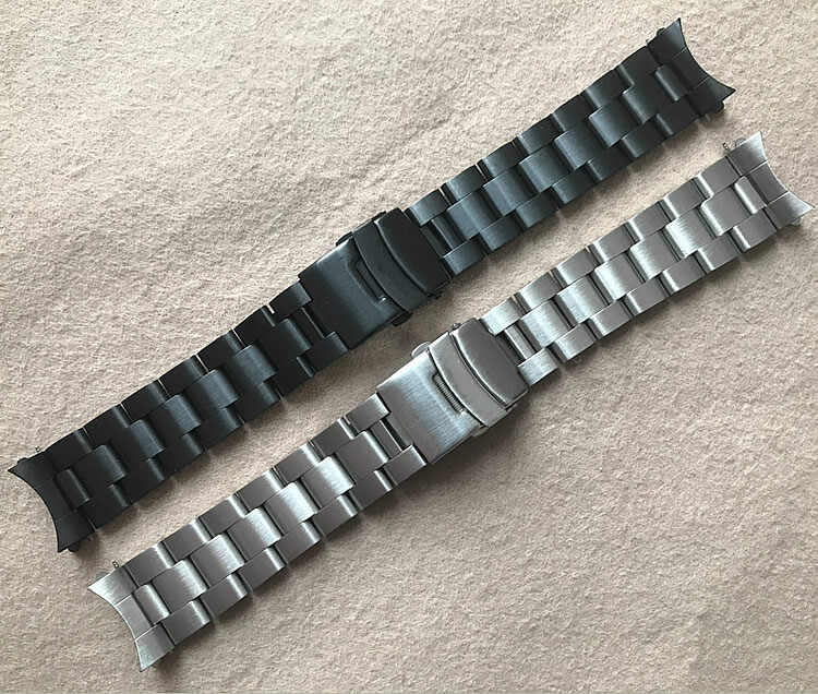 High Quality Solid Stainless Steel Watch Strap Band curved end 19/20/21/22/23mm gallery