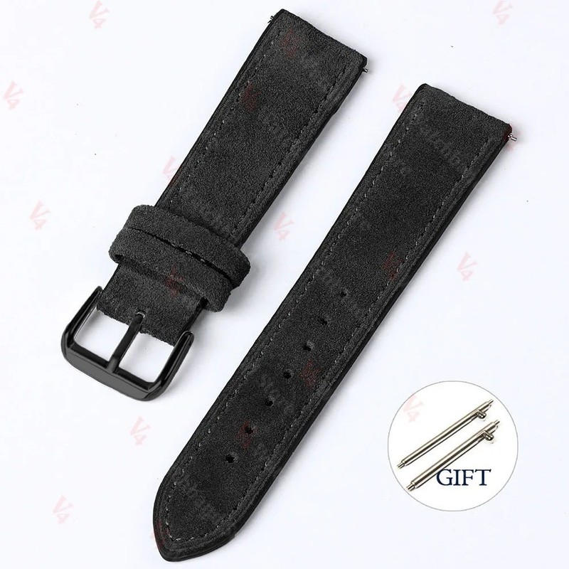 Vintage Suede Leather Watch Strap 18 19 20 22mm Soft Cowhide Watch Band