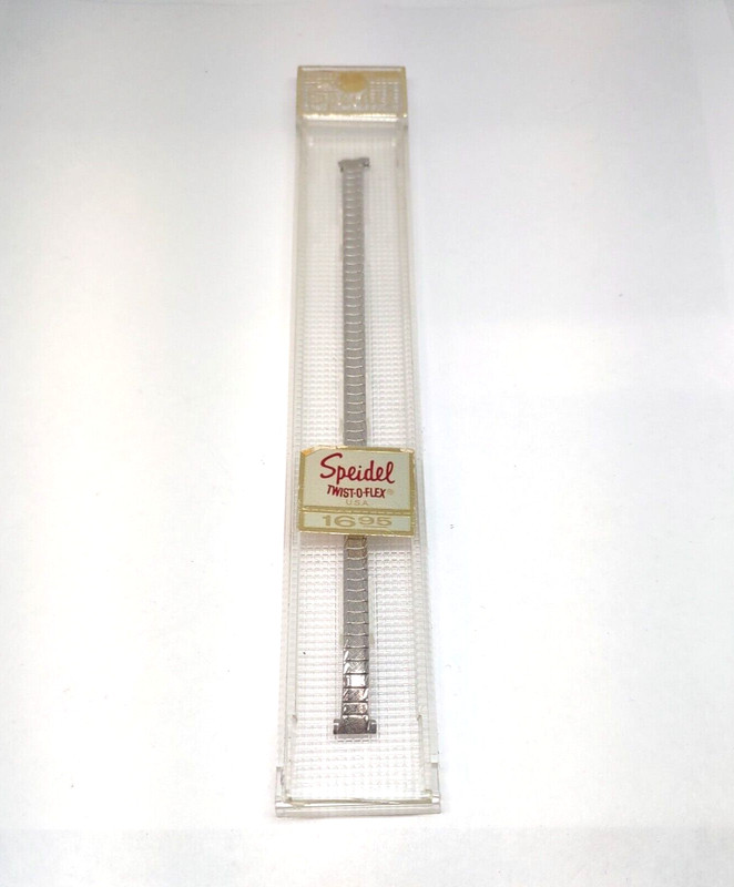 Vintage NOS Ladies SPEIDEL Twist O Flex Silver Tone Art Deco Watch Band 8 mm USA