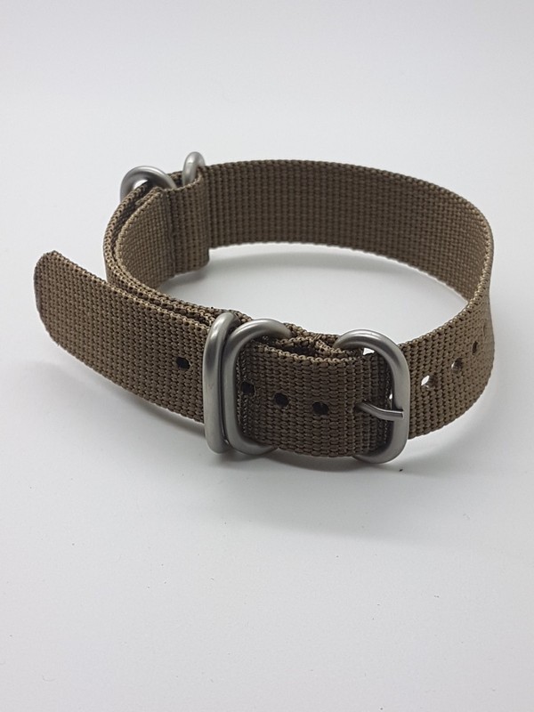 22mm Beige Nylon Wrap Around Military Style Watch Strap 12" Long (N95-8) New