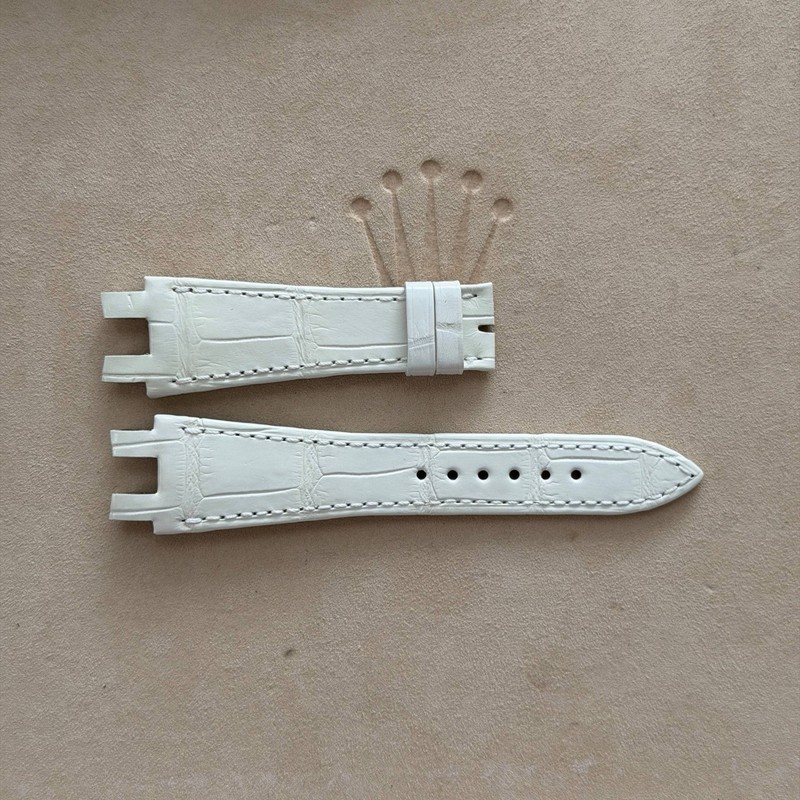 OEM 23mm Ulysse Nardin Executive Dual Time White Leather Watch Strap
