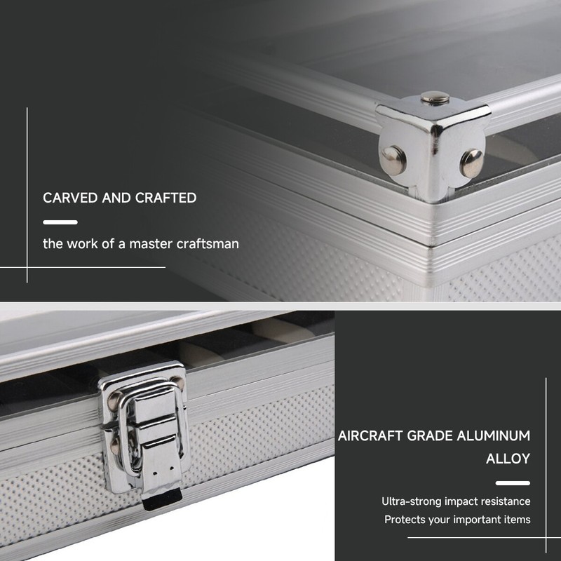 6-12 Slots Aluminium Alloy Wrist Watch Display Box Storage Holder Organizer Case gallery