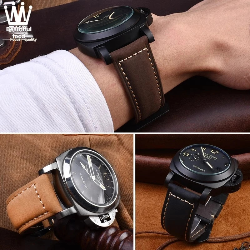 Genuine Leather Watch Band Strap 20mm 22mm 24mm 26mm Quick Release Watchband gallery