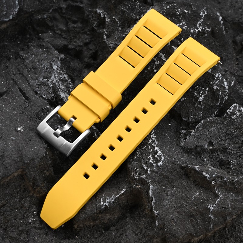 Premium 19mm 20mm 21mm 22mm 24mm FKM Dustproof Bracelet Rubber Watch Band Strap gallery