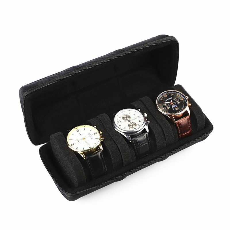 EVA 21*9cm 3 Slot Watch Display Box Travel Case Organizer Jewels Storage Cover a gallery