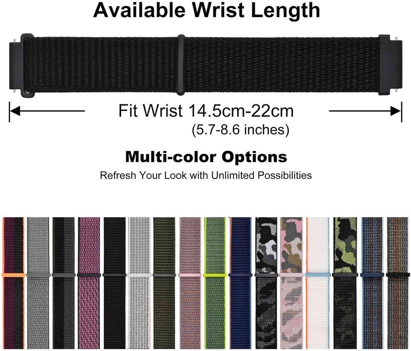 Comfortable 20mm Black Nylon Watch Band with Adjustable Hook and Loop Closure gallery