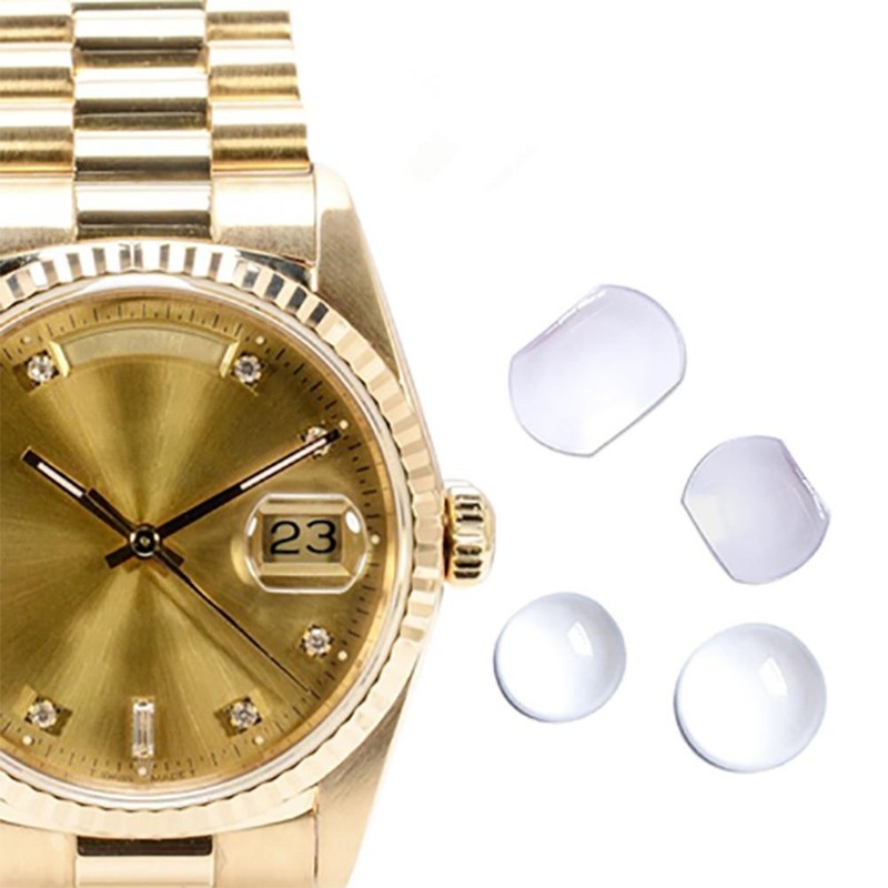 Durable Sapphire Date Window Watch Crystal Glass Bubble Magnifier Calendar Lens gallery