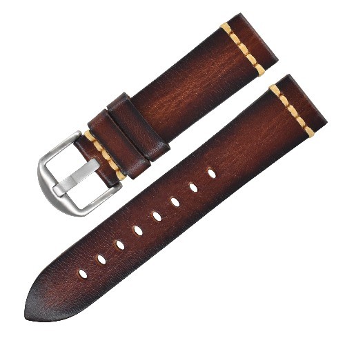 High Quality Vintage Tanned Genuine Leather Watch Strap Mens Wristband 18mm-26mm