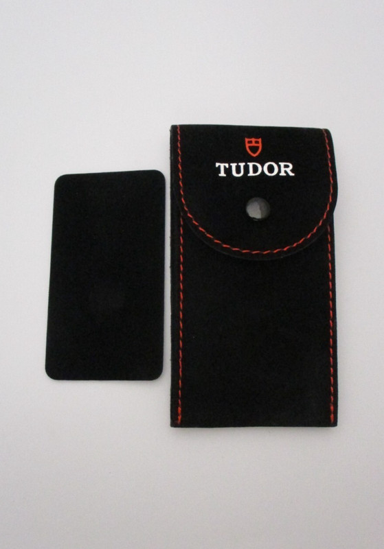 New! Authentic Tudor Black Soft Velvet Red Stitching Watch Holder Pouch & Insert