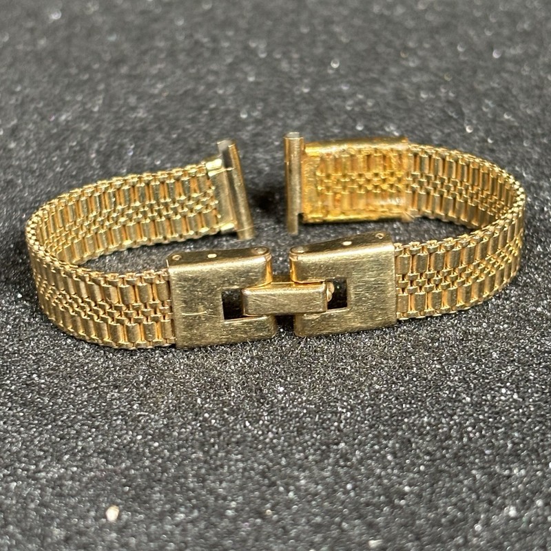 High End Forstner 12k Yellow Gold Filled 5 1/2” Ladies Watch Bracelet .5”
