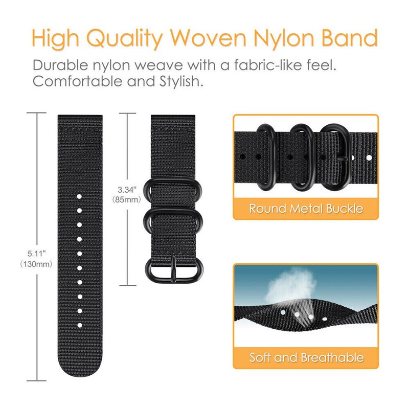 18mm 20mm 22mm Durable Military Woven Nylon Wrist Watch Band Quick Release Strap gallery