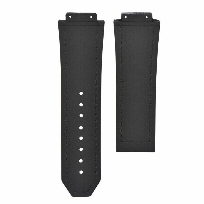 28MM LEATHER BAND STRAP FOR 48MM HUBLOT BIG BANG CERAMIC KING POWER F1 BLACK BLU gallery