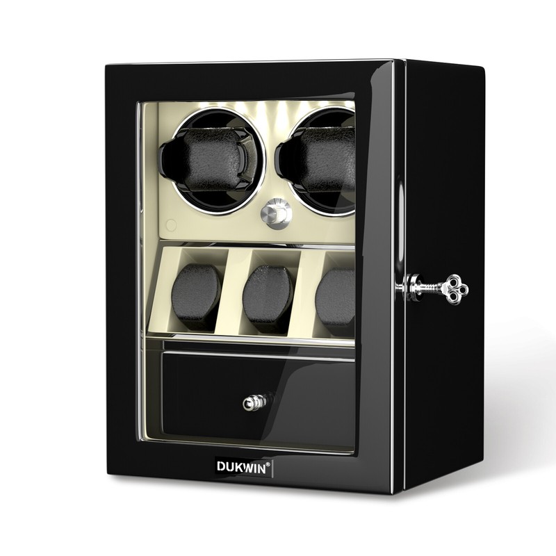 Automatic Watch Winder For 2 Watches With 3 Watches Display Storage Case LED gallery