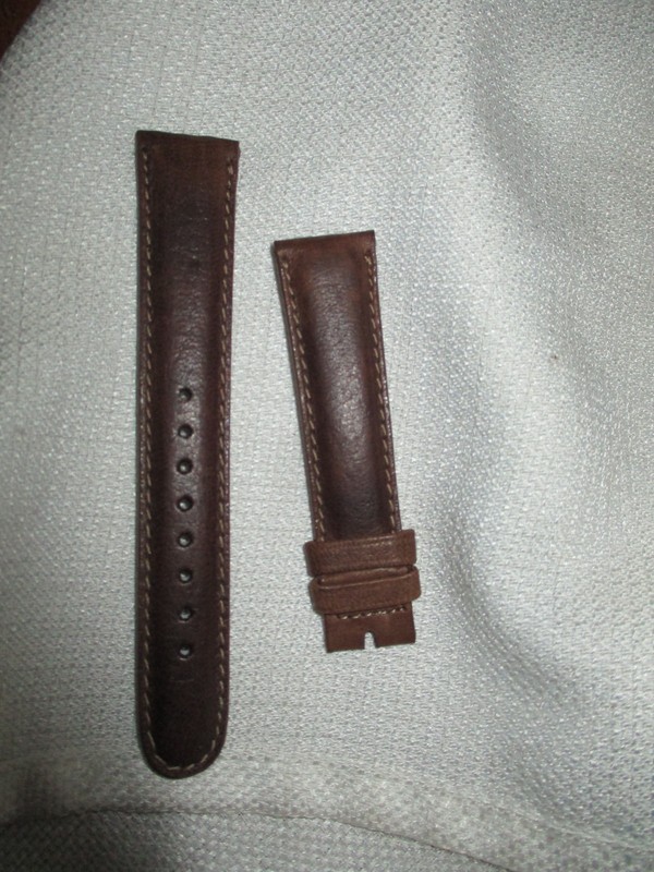 GenUINE leather watchstrap watch band strap 18 MM usa deerskin contrast stitch b