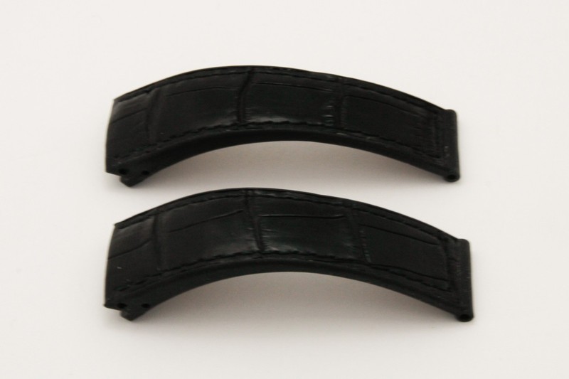 OEM CORUM Bubble 20/16mm Black Alligator Rubber Watch Strap No Buckle