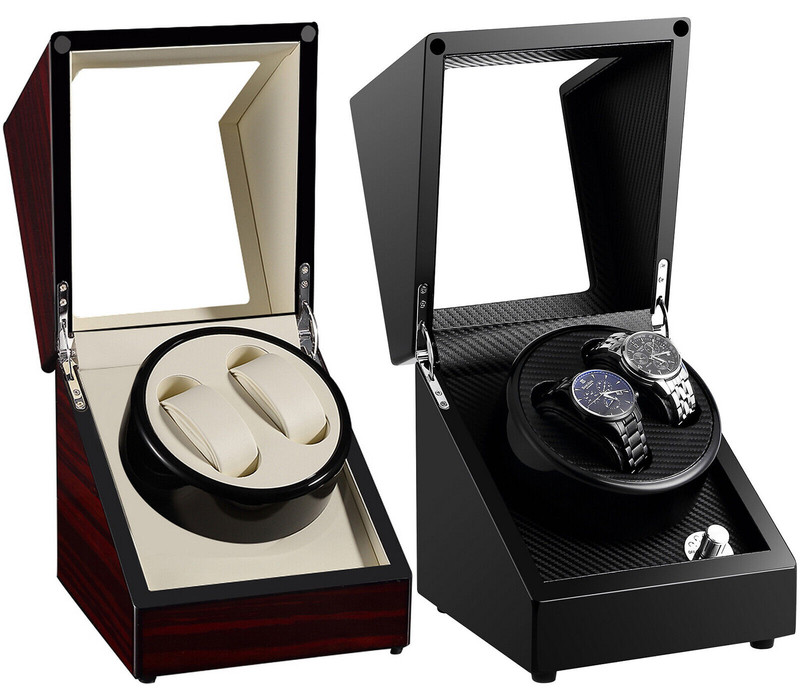 Automatic Man Wrist Watch Winder Box Display Double Watch Organizer Case Gift